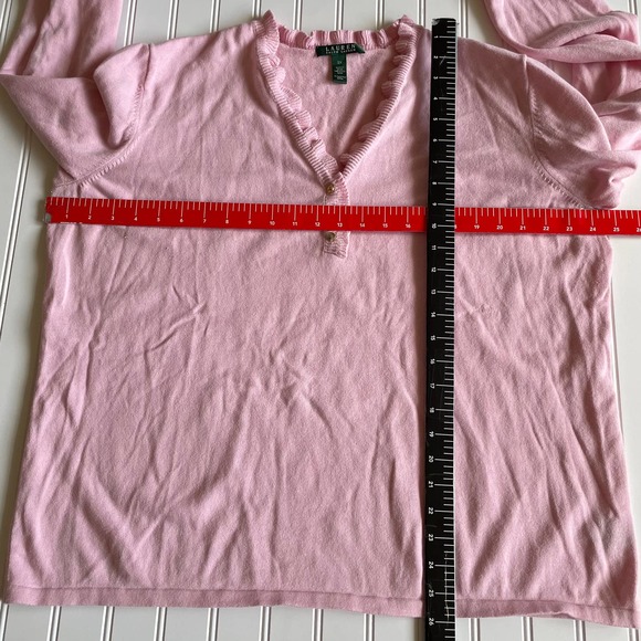Lauren Ralph Lauren pink sweater gold buttons size 3x - Picture 7 of 7